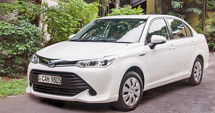 Toyota Corolla NKR 165 Axio Hybrid at Malkey Rent A Car Colombo