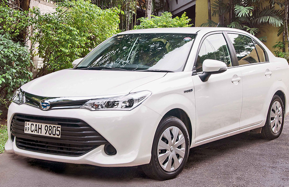 Toyota Corolla NKR 165 Axio Hybrid at Malkey Rent A Car Colombo