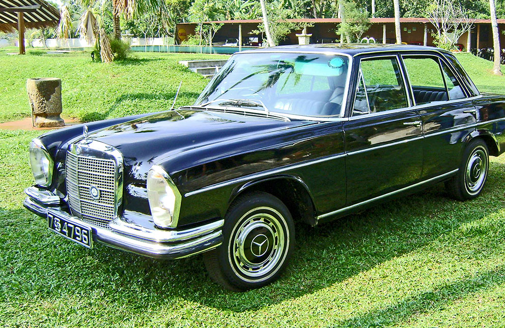 Mercedes Benz 280 S Class 1978 black at Malkey Rent A Car Colombo