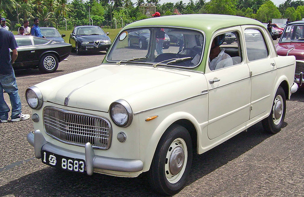 Fiat 1100 Milicento vintage car at Malkey Rent A Car Colombo