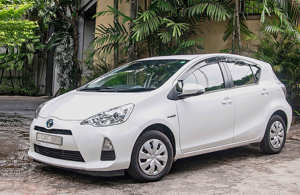 Toyota Aqua Prius C auto at Malkey Rent A Car Colombo