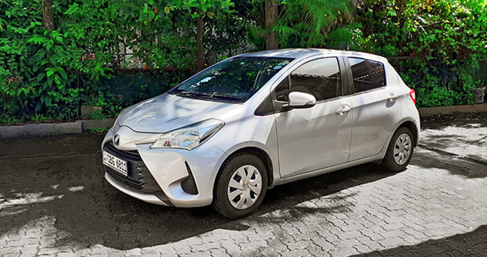 Toyota Vitz hatchback for hire at Malkey Rent A Car Colombo