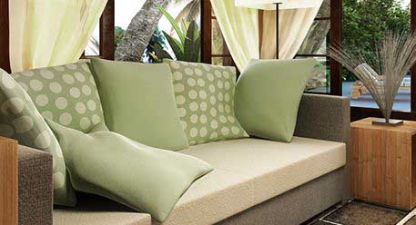 A couch in a bungalow in Sri Lanka