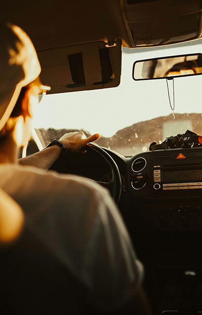 A person driving through the scenic roads