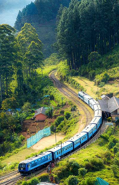 Scenic train journey through Sri Lanka countryside